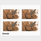 Sticker Rectangulaire Arrière - plan de fèves de café (Feuille)