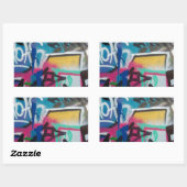 Sticker Rectangulaire arrière - plan de graffiti (Feuille)