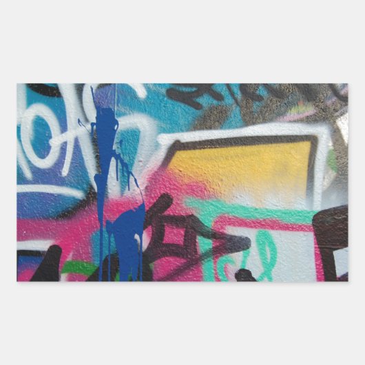 Sticker Rectangulaire arrière - plan de graffiti (Devant)