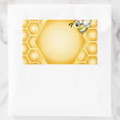 Sticker Rectangulaire Arrière - plan de nid d'abeille avec une abeille (Sac)