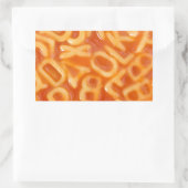 Sticker Rectangulaire Arrière - plan de spaghetti en forme d'alphabet (Sac)