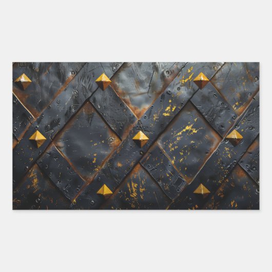 Sticker Rectangulaire Arrière - plan en acier brûlé (Devant)