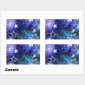 Sticker Rectangulaire Arrière - plan spatial avec étoiles (Feuille)