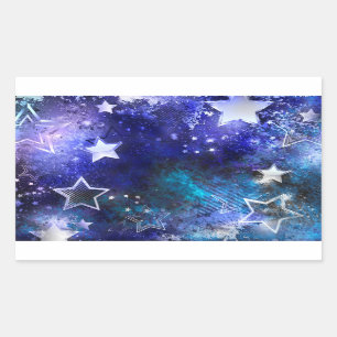 Sticker Rectangulaire Arrière - plan spatial avec étoiles