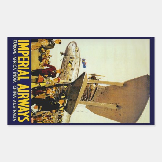Sticker Rectangulaire Arrivée d'Imperial Airways (Devant)