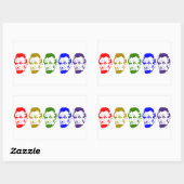 Sticker Rectangulaire Art Abstrait Abe Lincoln coloré (Feuille)