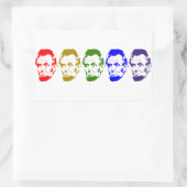 Sticker Rectangulaire Art Abstrait Abe Lincoln coloré (Sac)
