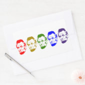 Sticker Rectangulaire Art Abstrait Abe Lincoln coloré (Enveloppe)