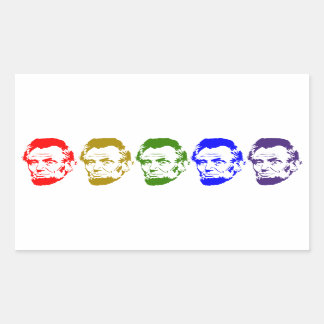 Sticker Rectangulaire Art Abstrait Abe Lincoln coloré