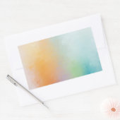 Sticker Rectangulaire Art Abstrait Rose Rouge Jaune Bleu Modèle Vierge (Enveloppe)