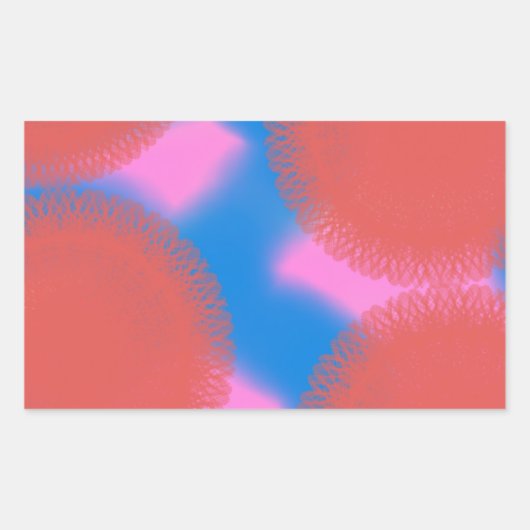 Sticker Rectangulaire art abstrait rouge rose et bleu 56789 (Devant)