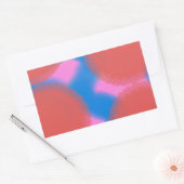 Sticker Rectangulaire art abstrait rouge rose et bleu 56789 (Enveloppe)