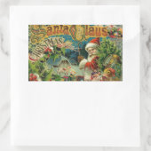 Sticker Rectangulaire Art antique du Père Noël (Sac)
