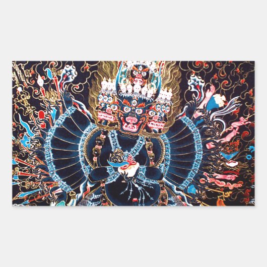 Sticker Rectangulaire Art bouddhiste tibétain (Chemckok Heruka) (Devant)