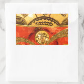 Sticker Rectangulaire Art Culturel Africain : Design Rouge Or Riche (Sac)