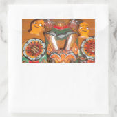 Sticker Rectangulaire Art Culturel Unique - Design Sri-Lankais/Indonésie (Sac)