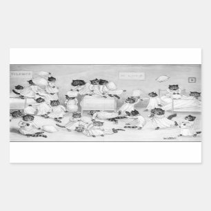 Sticker Rectangulaire Art de chat par Louis Wain 1900
