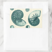 Sticker Rectangulaire Art de coquillage rouge et vert (Sac)