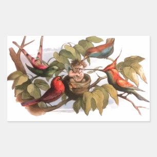 Sticker Rectangulaire Art de fée victorien vintage Richard Doyle Fée