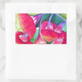 Sticker Rectangulaire Art de l'aquarelle australienne à fleurs rouges (Sac)