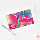 Sticker Rectangulaire Art de l'aquarelle australienne à fleurs rouges (Enveloppe)