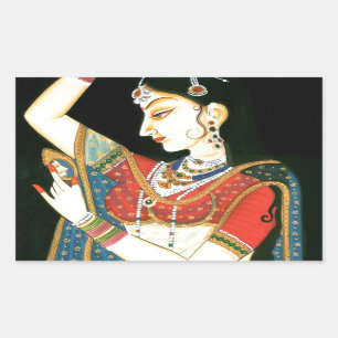 Sticker Rectangulaire Art de Mughal