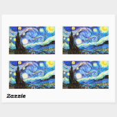 Sticker Rectangulaire Art de nuit Van Gogh Starry (Feuille)