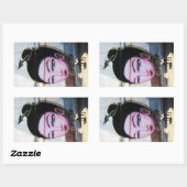 Sticker Rectangulaire Art de rue Lady Lao Graffiti (Feuille)