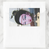 Sticker Rectangulaire Art de rue Lady Lao Graffiti (Sac)