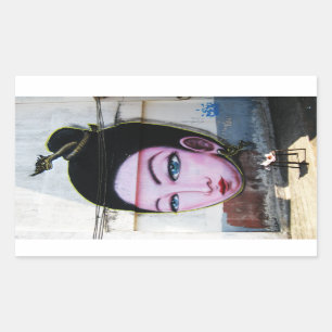 Sticker Rectangulaire Art de rue Lady Lao Graffiti