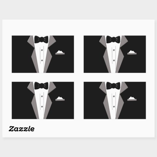 Sticker Rectangulaire Art de Tuxedo (Feuille)