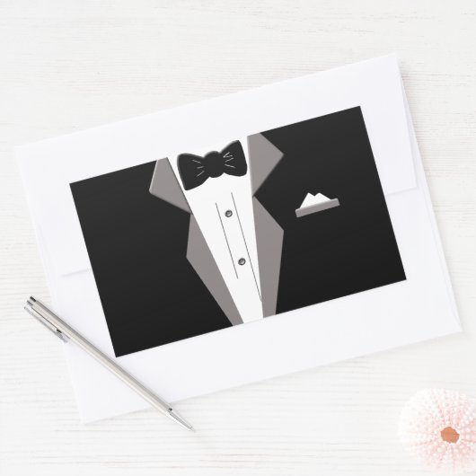 Sticker Rectangulaire Art de Tuxedo (Enveloppe)