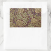 Sticker Rectangulaire Art de vigne rouge vert William Morris (Sac)
