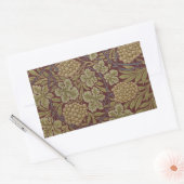 Sticker Rectangulaire Art de vigne rouge vert William Morris (Enveloppe)