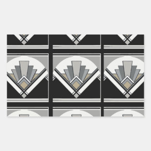 Sticker Rectangulaire Art Déco géométrique
