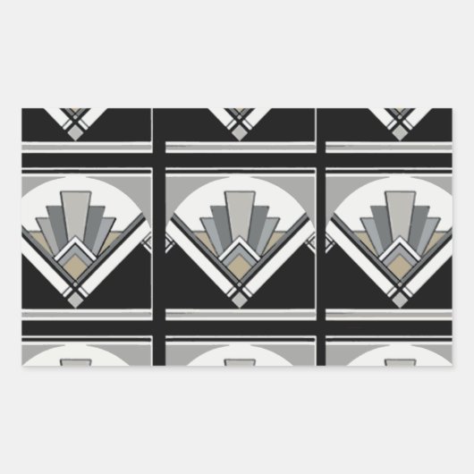 Sticker Rectangulaire Art Déco géométrique (Devant)
