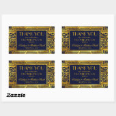 Sticker Rectangulaire Art Déco Marine Or géométrique Moderne (Feuille)