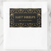 Sticker Rectangulaire Art déco rétro Joyeux jours fériés (Sac)