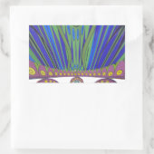 Sticker Rectangulaire Art Décoratif Bleu d'Afrique Design Imprimer (Sac)