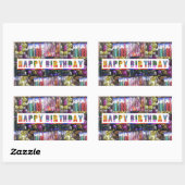 Sticker Rectangulaire Art Décoratif Joyeux JEUX ANNIVERSAIRE (Feuille)
