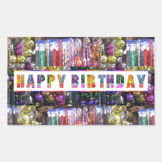 Sticker Rectangulaire Art Décoratif Joyeux JEUX ANNIVERSAIRE (Devant)
