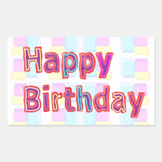 Sticker Rectangulaire Art Décoratif Joyeux JEUX ANNIVERSAIRE (Devant)