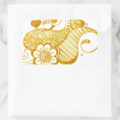 Sticker Rectangulaire Art du henné Gold Mehndi (Sac)