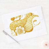 Sticker Rectangulaire Art du henné Gold Mehndi (Enveloppe)