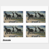 Sticker Rectangulaire Art Eléphant Africain (Feuille)