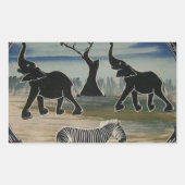 Sticker Rectangulaire Art Eléphant Africain (Devant)