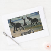 Sticker Rectangulaire Art Eléphant Africain (Enveloppe)