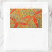 Sticker Rectangulaire Art en bambou terrestre Vintage Imprimer orange (Sac)