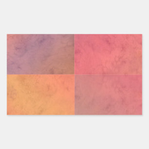 Sticker Rectangulaire Art géométrique aquarelle rouge rose orange jaune