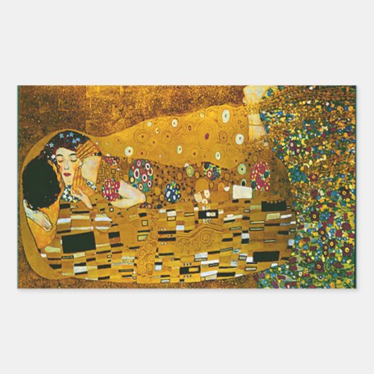 Sticker Rectangulaire Art, Gustav Klimt, Le Baiser (Devant)